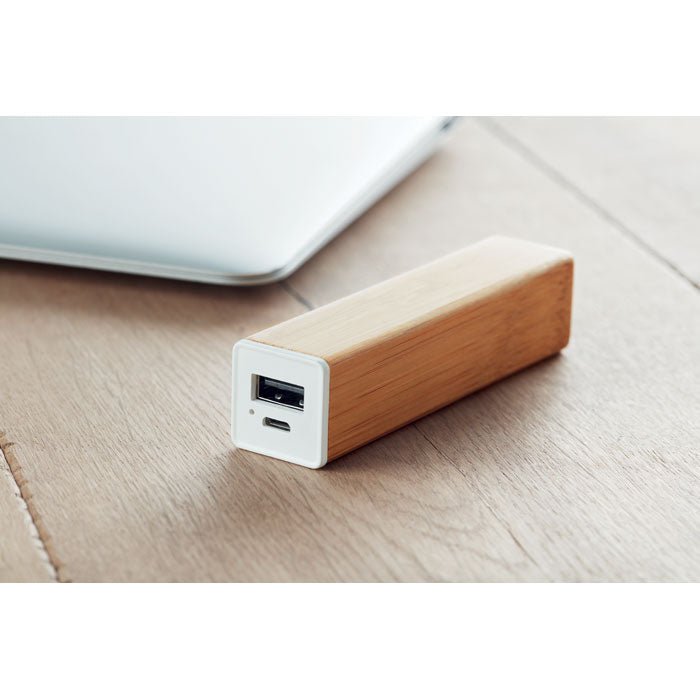 Branded Power bank bamboo 2200 mAh