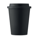 Branded Double wall tumbler PP 300 ml with drinking lid