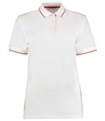 Kustom Kit Ladies St Mellion Tipped Cotton Piqué Polo Shirt White/Red