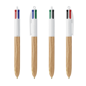 BIC® 4 Colours Wood Style, White/Natural