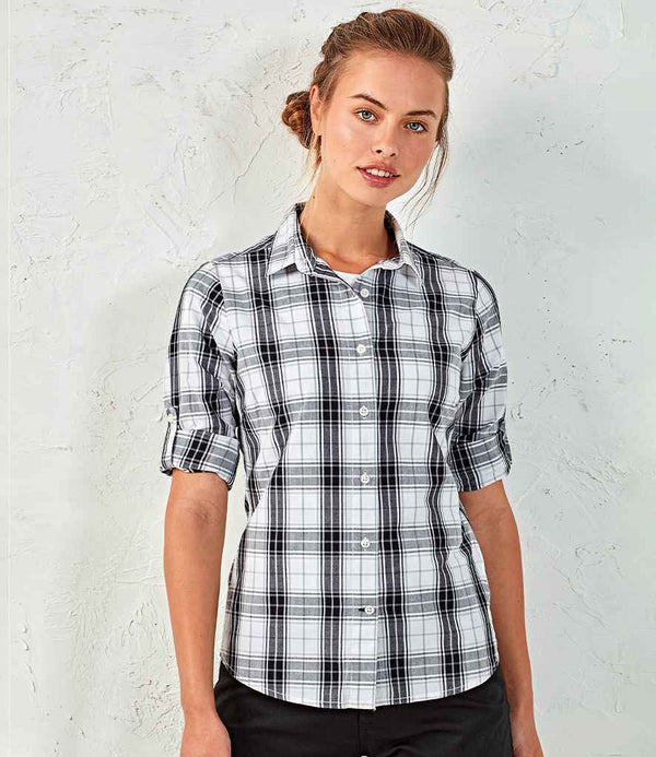 Premier Ladies Ginmill Check Long Sleeve Shirt