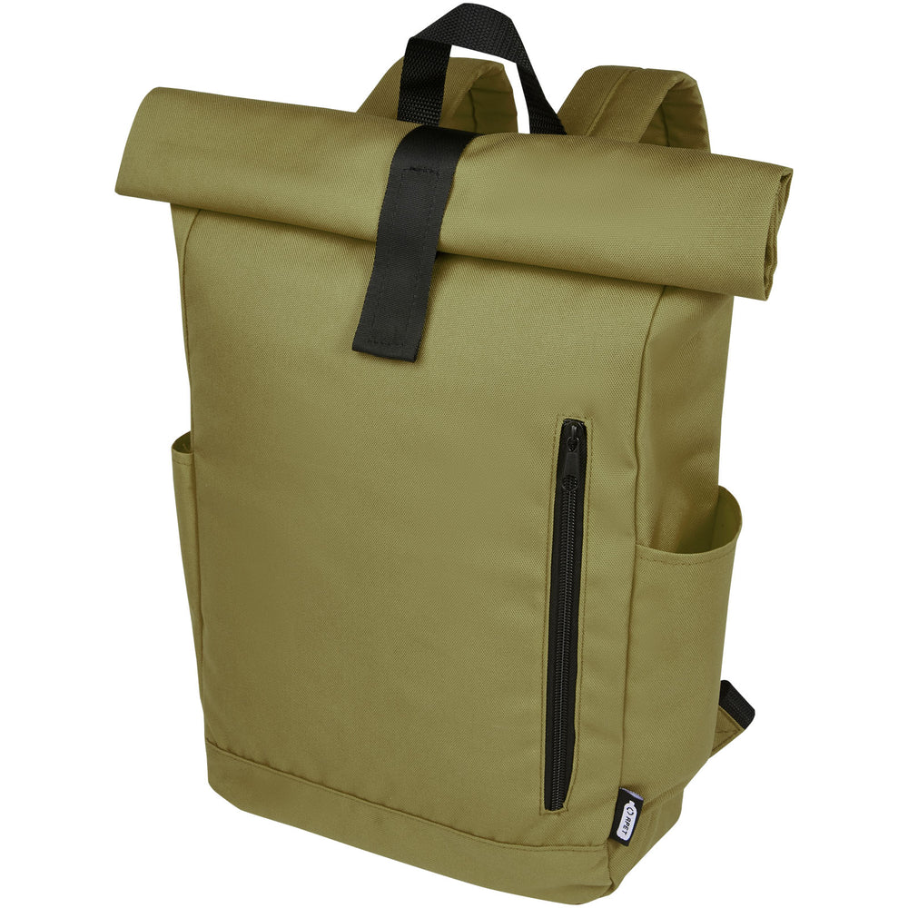 Branded Byron 15.6" GRS RPET roll-top backpack 18L