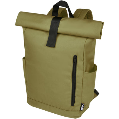 Branded Byron 15.6" GRS RPET roll-top backpack 18L
