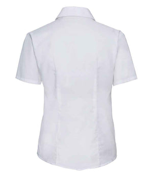 Russell Collection Ladies Short Sleeve Easy Care Oxford Shirt