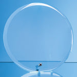 Branded 10cm x 1cm Jade Glass Bevel Edged Circle with Chrome Pin