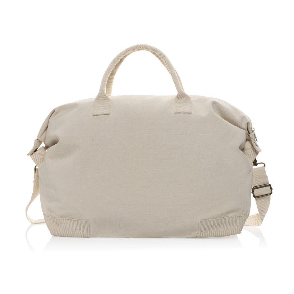 Branded Kezar AWARE™ 500 gsm recycled canvas deluxe weekend bag