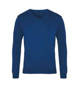 Premier Knitted Cotton Acrylic V Neck Sweater Royal Blue
