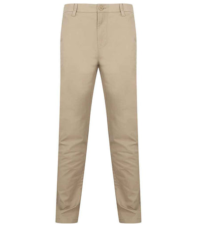 Henbury Stretch Flex Waistband Chino Trousers Stone