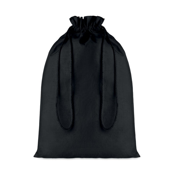 Large Cotton draw cord bag in black