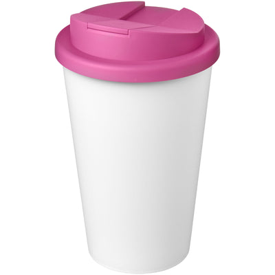 Branded Americano® Eco 350 ml recycled tumbler with spill-proof lid