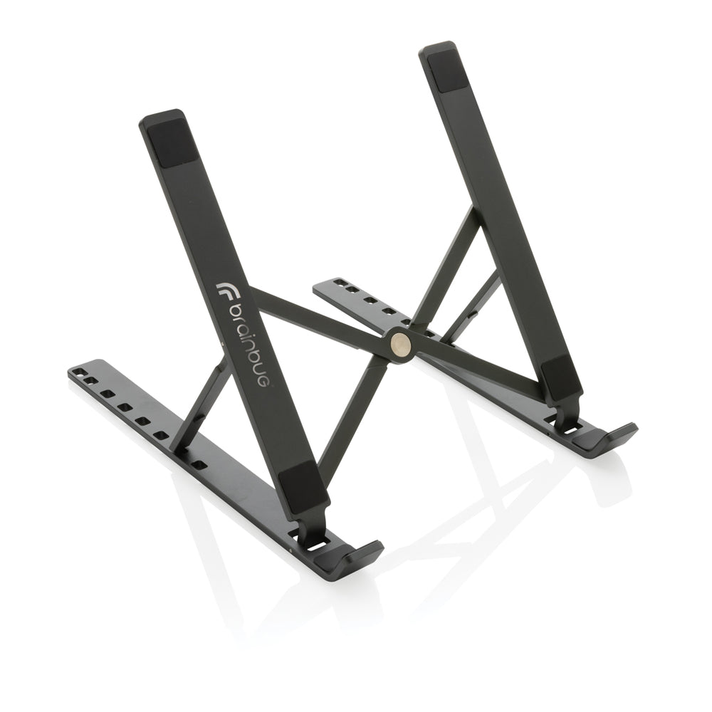Branded Terra RCS recycled aluminium universal laptop/tablet stand
