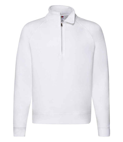 Fruit of the Loom Premium Zip Neck Sweatshirt White