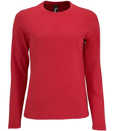 SOL'S Ladies Imperial Long Sleeve T-Shirt Red