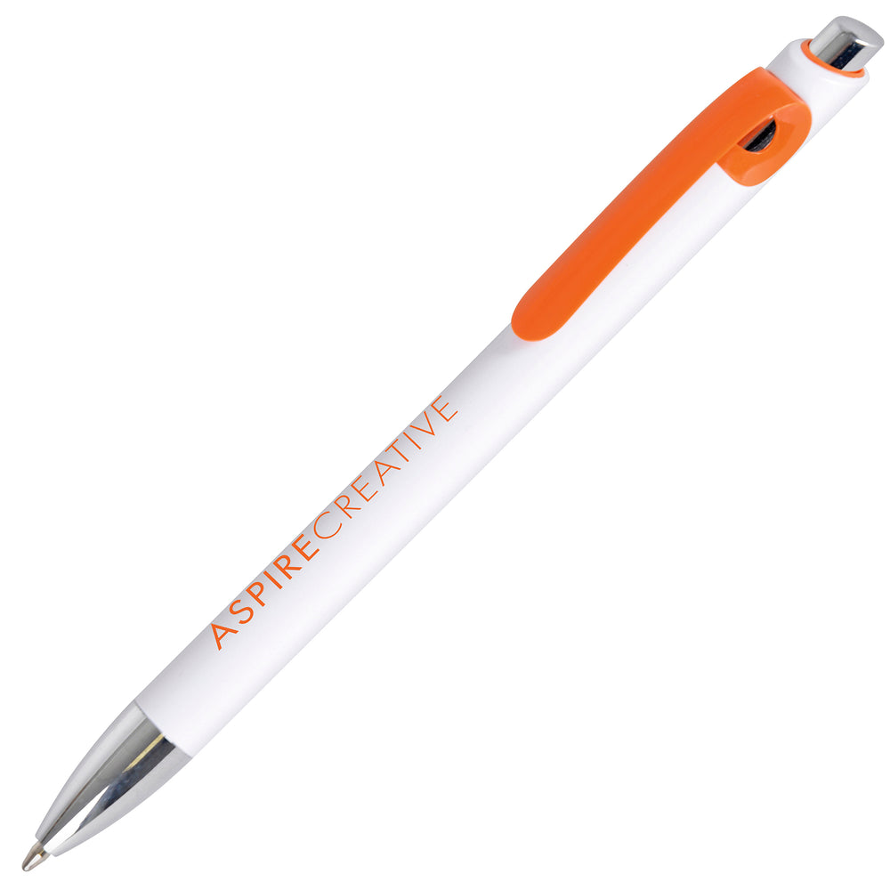 Branded DIME ball pen WHITE with trim