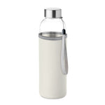 Glass bottle in pouch 500ml Beige