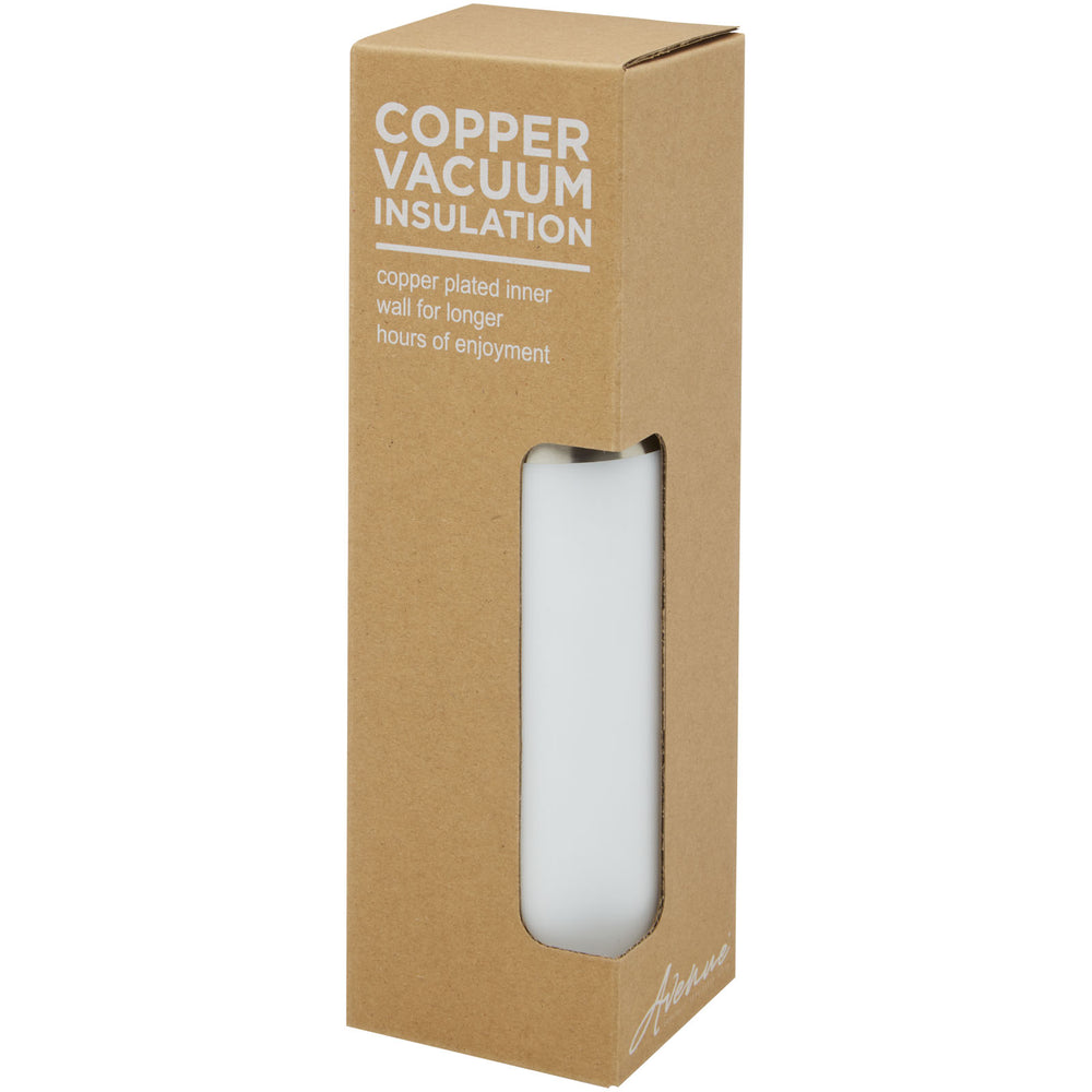 Branded Hulan 540 ml copper vacuum insulated stainless steel bottle with bamboo lid