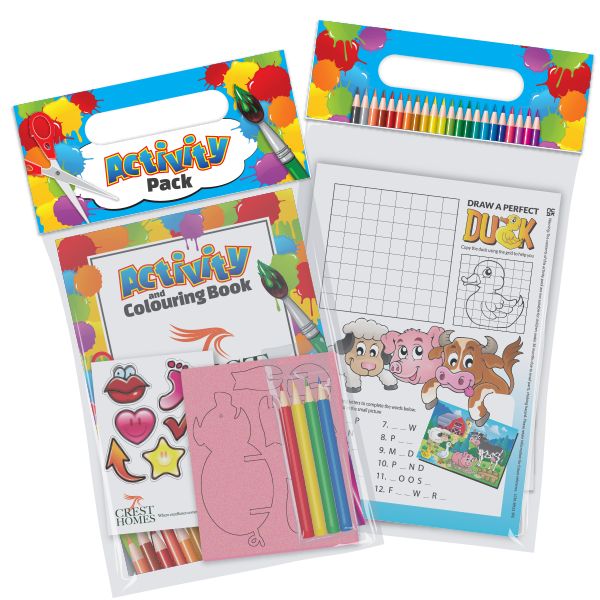 Activity Packs with Booklet, Colouring Pencils, Stickers and Foam Puzzle