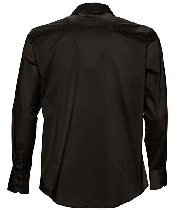 SOL'S Brighton Long Sleeve Fitted Shirt Black
