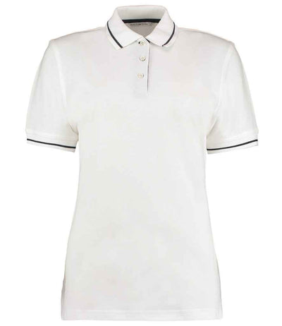Kustom Kit Ladies St Mellion Tipped Cotton Piqué Polo Shirt White/Navy