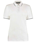 Kustom Kit Ladies St Mellion Tipped Cotton Piqué Polo Shirt White/Navy
