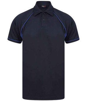 Finden + Hales Performance Piped Polo Shirt Navy/Royal Blue