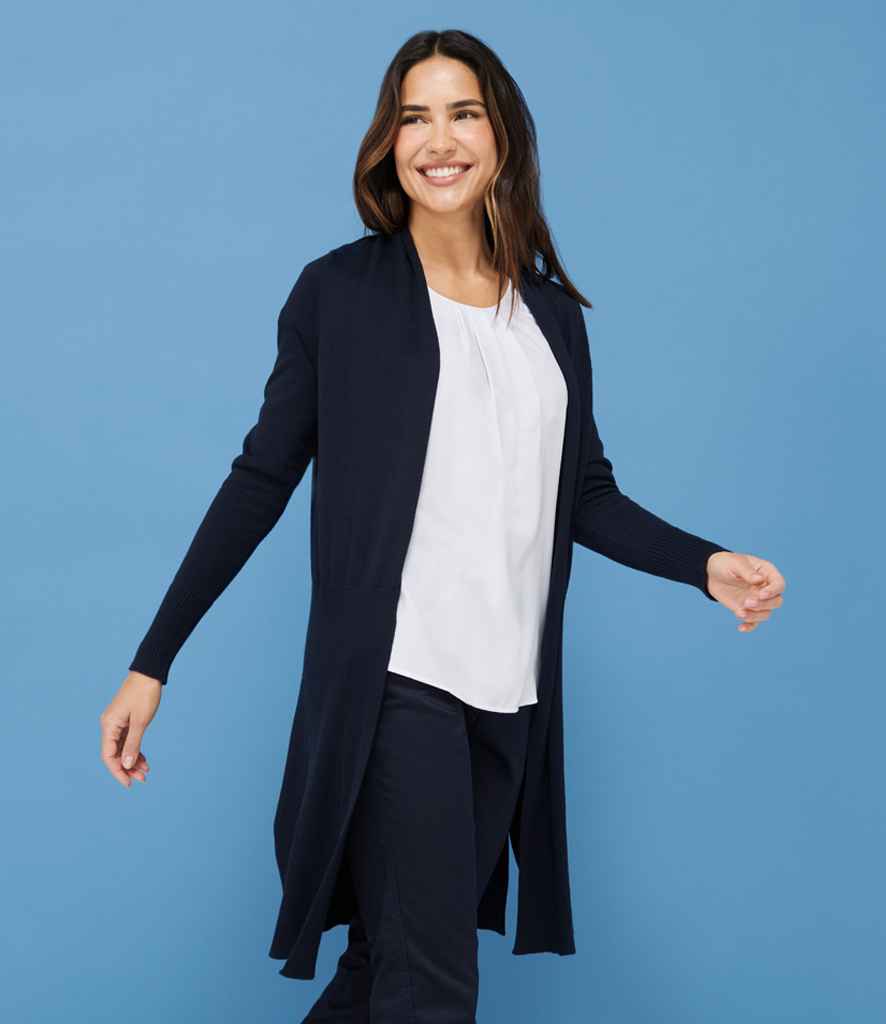 Branded Henbury Ladies Longline Open Cardigan