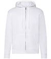 Fruit of the Loom Classic Zip Hooded Sweatshirt White