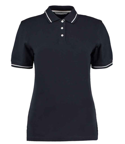 Kustom Kit Ladies St Mellion Tipped Cotton Piqué Polo Shirt Navy/White