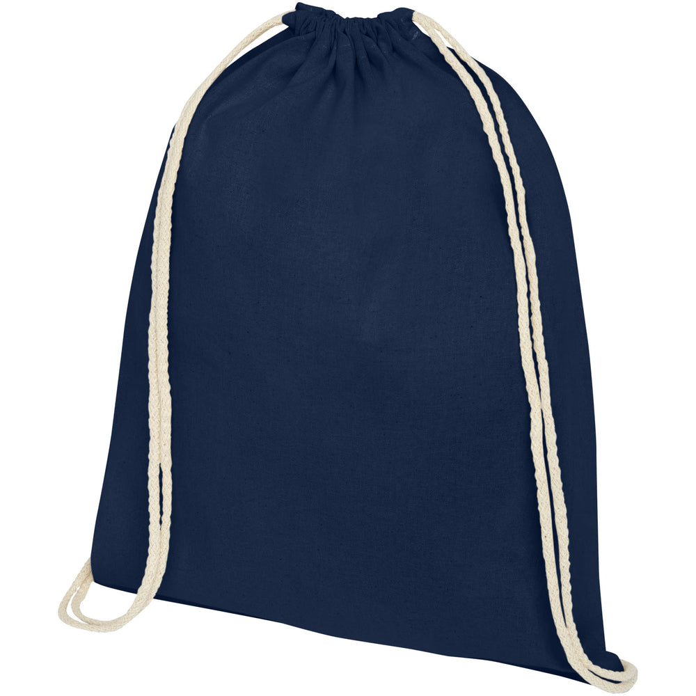 Branded Oregon 140 g/m² cotton drawstring backpack 5L