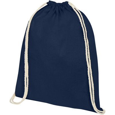 Branded Oregon 140 g/m² cotton drawstring backpack 5L
