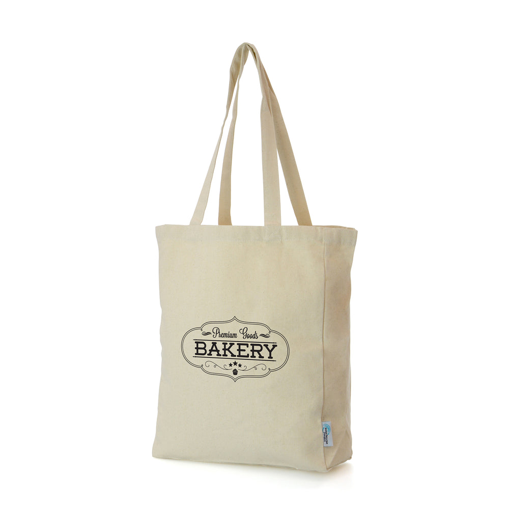 Branded 10oz Recycled Cotton Shopper with gusset and long handles