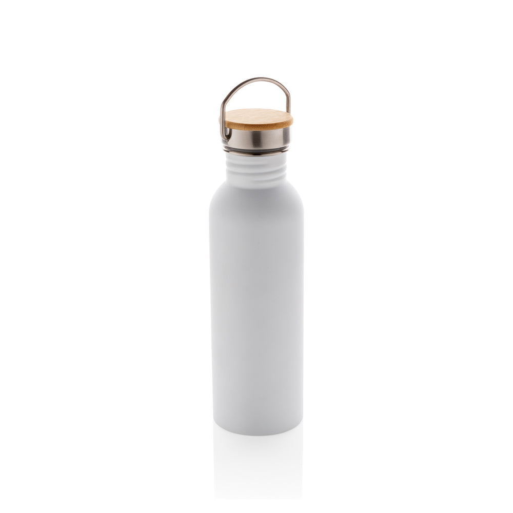 Branded Modern stainless steel bottle with bamboo lid