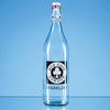 Branded 1ltr Round White Cap Swing Top Bottle