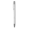 Push button pen with black ink in silver