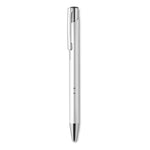 Push button pen with black ink in silver