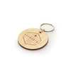 Branded Hove Round Wooden Keyring