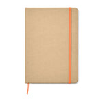 Branded A5 recycled notebook 80 lined with elastic strap