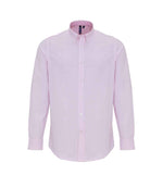Premier Long Sleeve Striped Oxford Shirt White/Pink