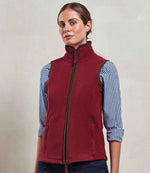 Premier Ladies Artisan Fleece Gilet Burgundy/Brown