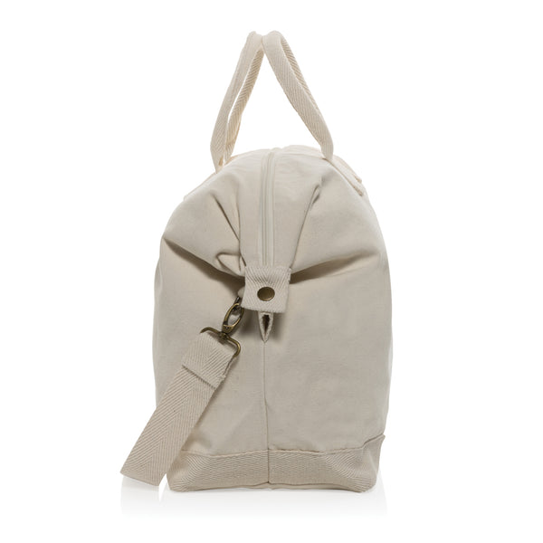 Branded Kezar AWARE™ 500 gsm recycled canvas deluxe weekend bag