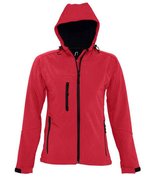 SOL'S Ladies Replay Hooded Soft Shell Jacket Pepper Red