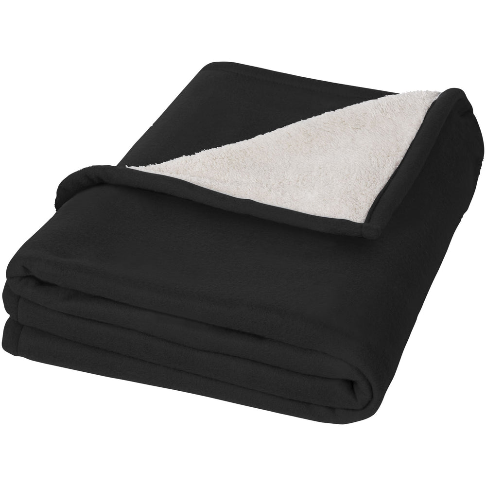 Branded Springwood soft fleece and sherpa plaid blanket