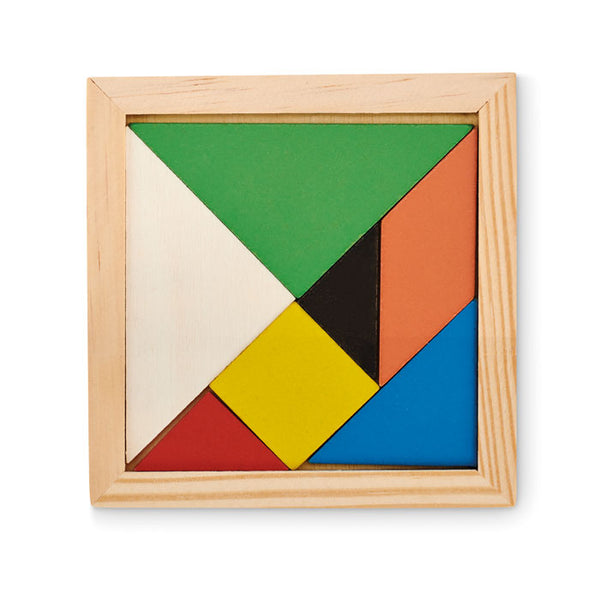 Tangram puzzle in wood