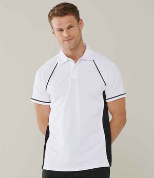 Finden + Hales Performance Piped Polo Shirt White/Black/Black
