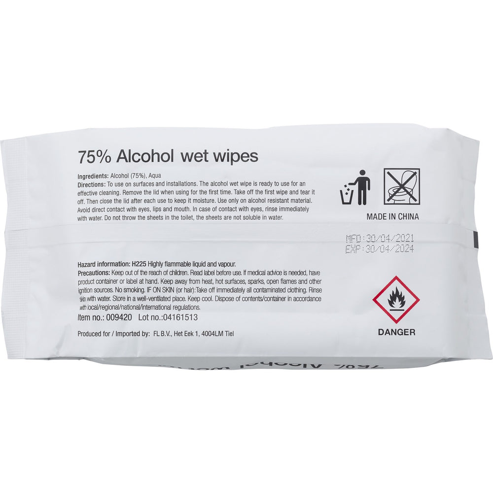 Branded Gallimore Wet tissues (75% alcohol)