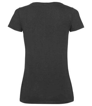 Fruit of the Loom Lady Fit Value V Neck T-Shirt Black