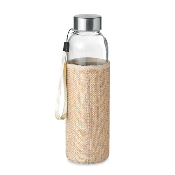 Glass bottle in pouch 500ml Natural