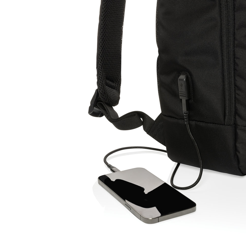 Branded Swiss Peak AWARE™ modern 15.6" laptop backpack