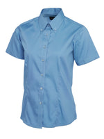 Branded Ladies Pinpoint Oxford Half Sleeve Shirt