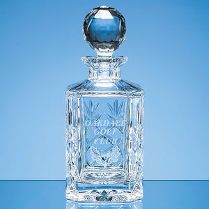 0.8ltr Blenheim Lead Crystal Panel Square Spirit Decanter